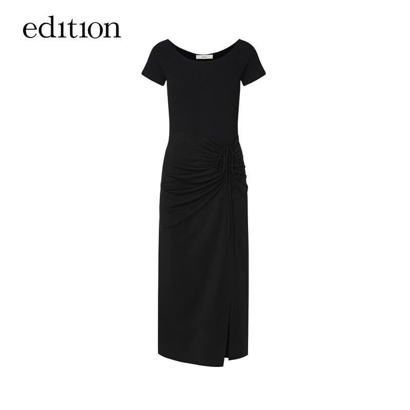 Edition Women's Spliced Short Sleeve Little Black Dress