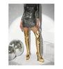 Women's Stretchy Slimming Gold/Silver Super High Heel Platform Over-the-Knee Boots for Runway Show