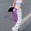 ADAgirl Baggy Jeans Women Hip Hop Streetwear Vintage High Waist Straight Purple Denim Trousers Harajuku Wide Leg Pants Mujer
