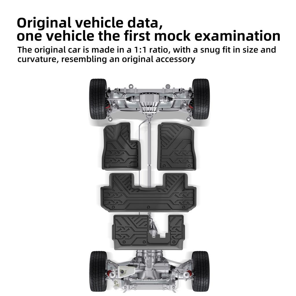 Smabee Left Drive for BYD Tang L/Atto 8/Sealion 8 2025 2026 7Seater (not Fit Refrigerator Model) Car TPE Floor Mats Accessories