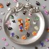 50/100Pcs Kawaii Halloween Nail Charms Cartoon Pumpkin Ghost Cat Mixed Sized Resin Ornaments Cute Spider Web Bat Nail Decor