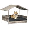 Dog House Pet Bed Dog Basket, Weather-Resistant, Removable Poster, Grey