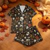 Women's Halloween Printed 2 Piece Pajama Set for Casual and Comfortable Sleepwear