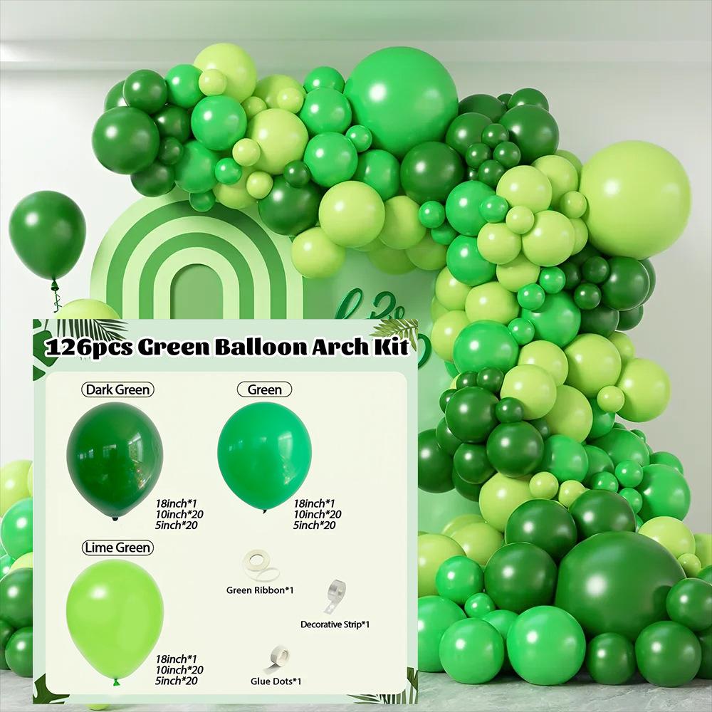 

Small Fresh Green Balloon Birthday Party Balloon Decoration Retro Balloon Chain Package Green Balloon Chain Set