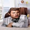 Coperta Johnny Hallyday, leggendario cantante rock e attore francese, morbida decorazione per la casa, per pisolino, quattro stagioni, calda, coperta Sherpa U3