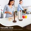 Wooden Paper Towel Holder Standing Kitchen Paper Roll Holder with Non Slip Foam Pad Bathroom Countertop Roll Paper Storage Rack