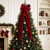 Red Christmas Decor Single Ear Large Bow Ornament Elegant Hanging Bow Prop  Christmas Party
