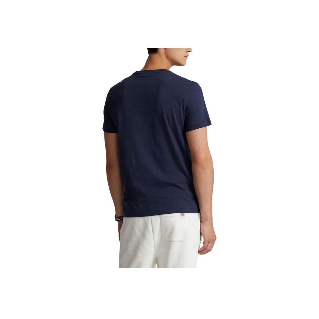 Polo Ralph Lauren Logo Letter Number Print Round Neck Slim Fit Short Sleeve T-Shirt Men T-Shirts Blue 710919459-001