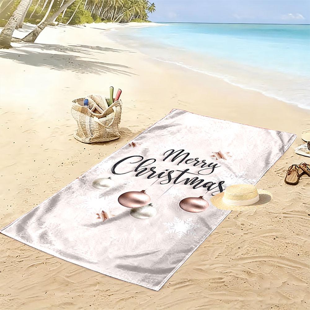 Merry Christmas Snowflake Design A must-have beach towel for beach travel