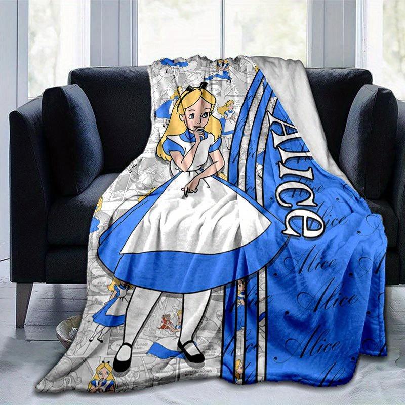 Alice Blanket  Ultra-Soft, Warm, Cozy Throw for Living Room, Sofa, Four Seasons Travel Accessory  Cute Cartoon Character Home Decoration