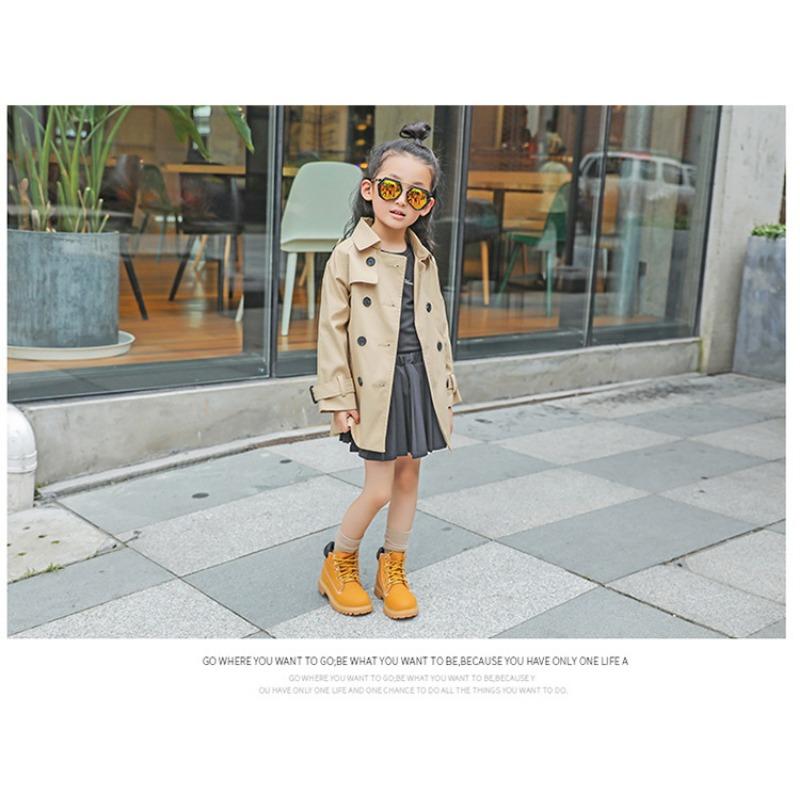 Stivali corti per bambini alla moda retrò autunno e inverno nuovi stivali singoli in pelle per ragazze stivali casual in pelle per ragazzi