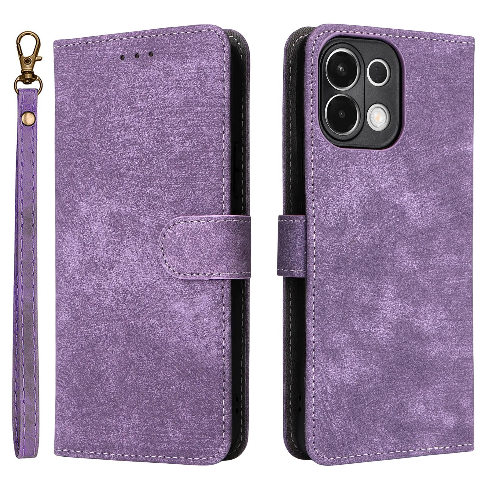 

Для Oppo K13 5G/13x/K12s Чохол Гаманець Блокування RFID Шкіряний Чохол для Телефону Підставка з Ремінцем Purple