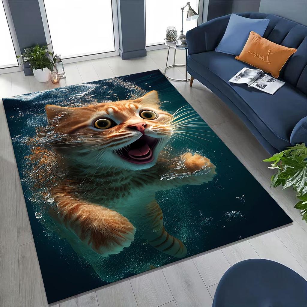 Neuer Niedlicher Katze Kätzchen Miau Cartoon Teppich für Schlafzimmer Wohnzimmer Sofa Zuhause Fußmatte Dekor, Große Kinder Spiel Anti-Rutsch Bodenmatte