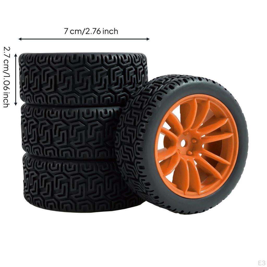 Maze Pattern Tire High Traction 1/10 Scale Rally Car Wheel Set Rubber Tires for Track