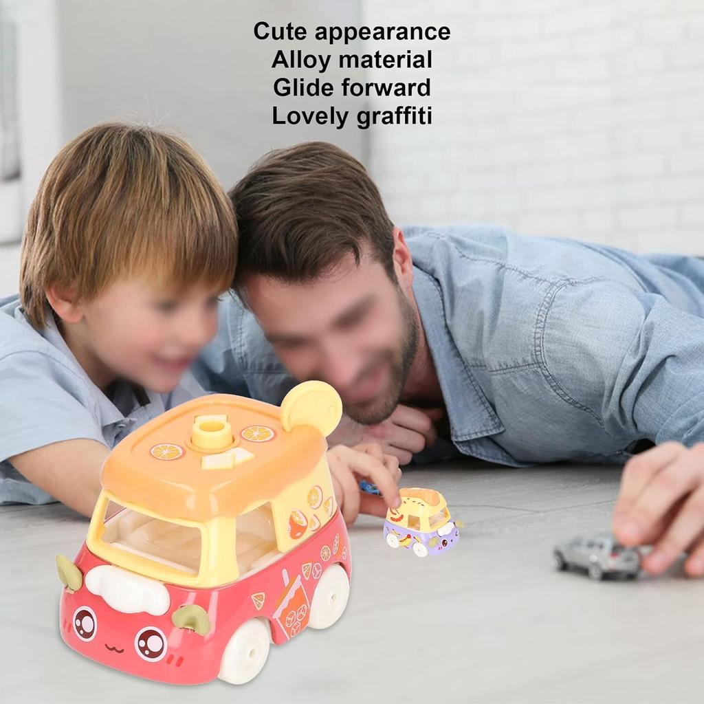 4pcs Fast Food Alloy Cars Dessert Cartoon Food Metal Cars, Children's Toy Decoration, Halloween and Christmas Gift for Boys and Girls