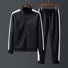 Soft Two-piece Men's Contrast Color Stand Collar Leisure Sports Suit