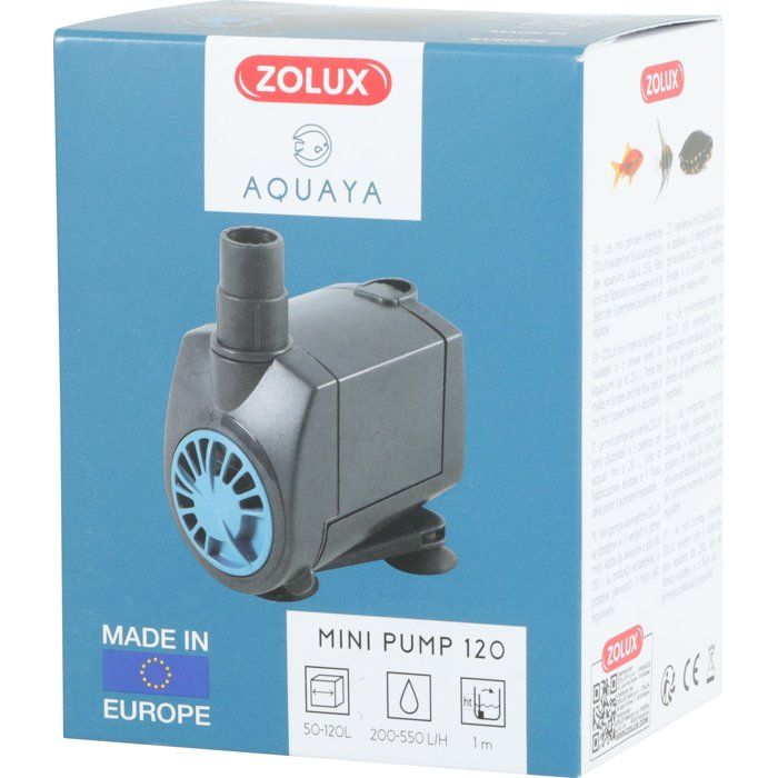Mini pompe à eau aquarium - ZOLUX - 7 W - Débit réglable de 220 à 550 L/H - Pour aquarium jusqu'à 80 à 120 L