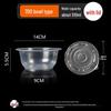 Disposable 700ml Plastic Bowls with Lids for Bingfen (100 Count)