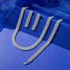 2022 Trendy Three-Piece Wedding Jewelry Set: Necklace, Stud Earrings, and Bracelet for Evening Parties