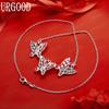 925 Sterling Silver Exquisite Hollow Butterfly Necklace - Banquet Gift Jewelry