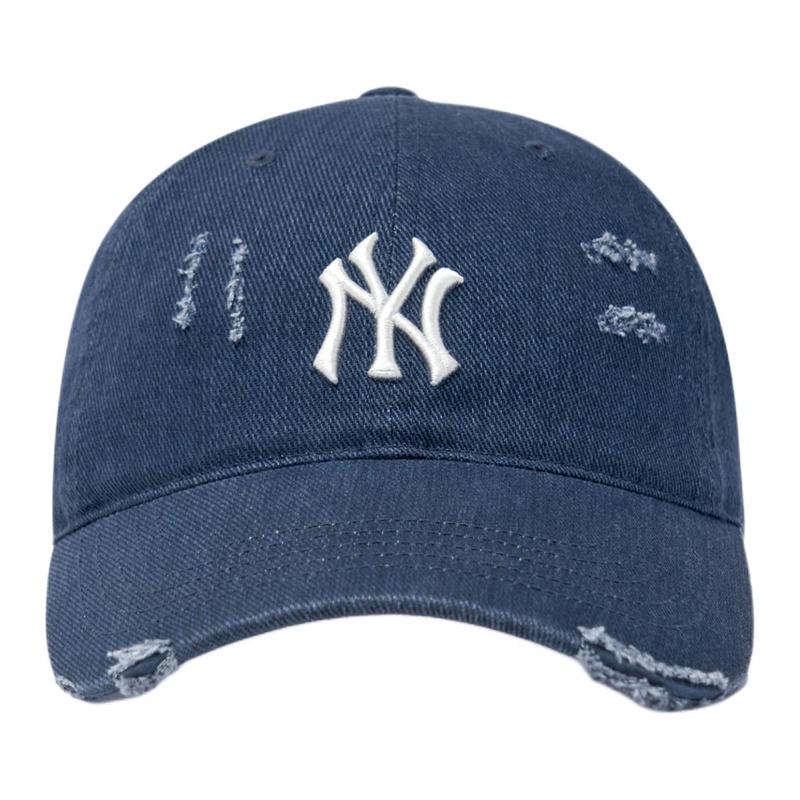 MLB Logo Design Cotton Baseball Cap Unisex Couple Style Navy Blue 3ACPVV34N-50NYS