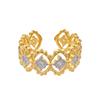 Color Separation Retro Court Luxury Lace Hollow Open Ring Niche Design Personality Ring Woman