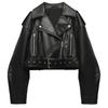 Giacca da Donna in Ecopelle Casual da Donna con Bavero Zip Corta in Pelle High Street Cappotto da Motociclista Taglie Forti