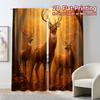 2pcs,Curtains Autumn Deer Forest Warmth (3) Pattern Chic Curtains Prints Light Filtering Curtains Thermal Insulation, and Room