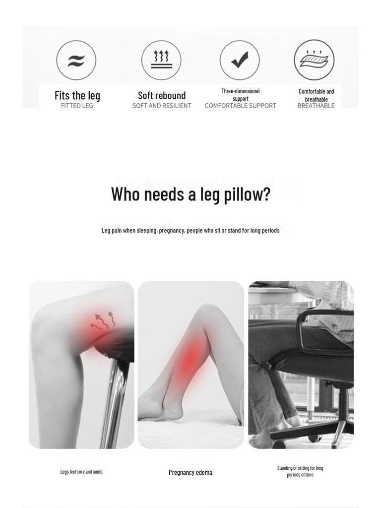 Memory Foam Leg Elevation Pillow: Foot, Knee, and Pregnancy Support for Bed.