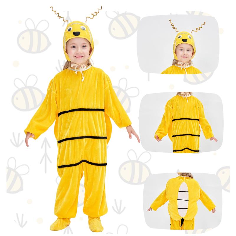 Bee Children Cosplay Jumpsuit Tight Animals Halloween Party Stage Outfit Perform