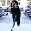 Autumn and winter imitation fur coat Rex rabbit hair thickened hooded long loose casual plush jacket large size men's and women's models