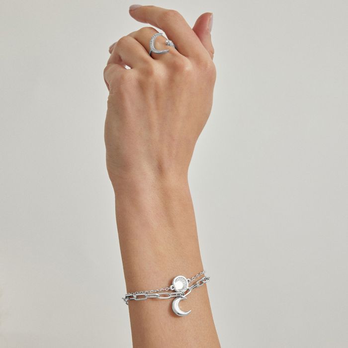 Bracelet - LUXENTER - Luna - Zircone Brillante - Plaqué Finition En Rhodium - Argenté