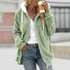 Women Winter Warm Fleece Jacket Oversized Plush Hooded Coat Long Sleeve Faux Fur Zipper Casual Female Outerwear