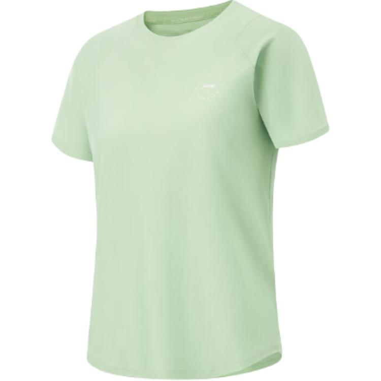 Li Ning Running Series Solid Color Round Neck Comfortable Breathable Versatile Short Sleeve T-Shirt Women T-Shirts ATSV366-6