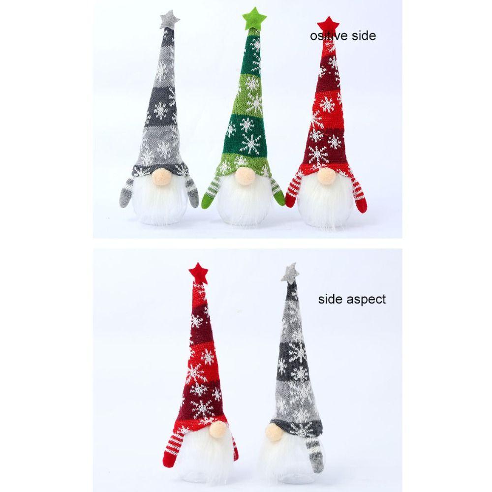 Green Red Grey Christmas Candy Jar Cartoon Gnome Doll Ornament New Gift Bag