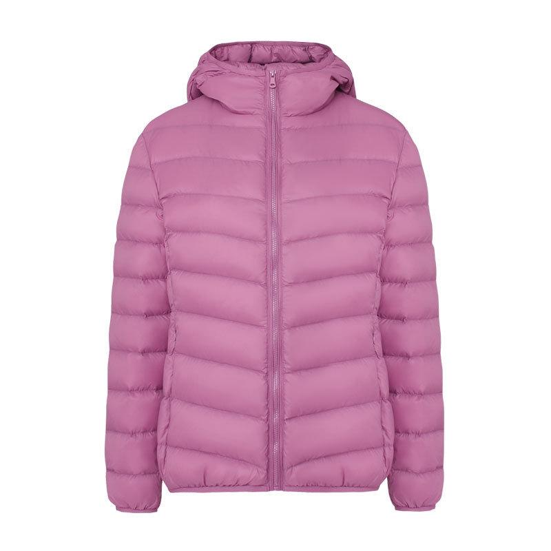 Light down jacket women's autumn and winter new short white duck down winter hooded and thin casual coat tide