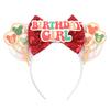 Trip Mickey Ears Headband For Girls Women Sequin Castle 5"Bow Hairband Festival Party Cosplay DIY Hair Accessories