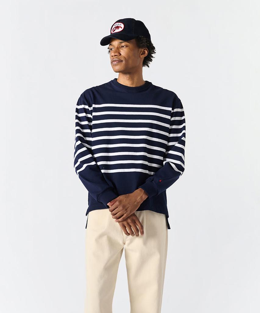 Noa (U) Oversized Striped Rugby Top Navy/White
