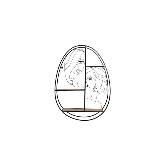 Étagère murale ovale - Home ESPRIT - Métal et bois MDF - 53x12,2x72 cm - Multicolore - Étagère d'accent - Forme ovale