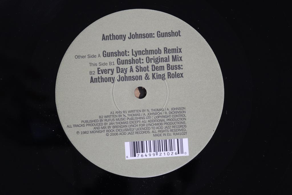 10-Zoll Schallplatte ANTHONY JOHNSON - Gunshot RJM102T Roots Records 2006 UK Reggae, Ska & Dub Gebraucht