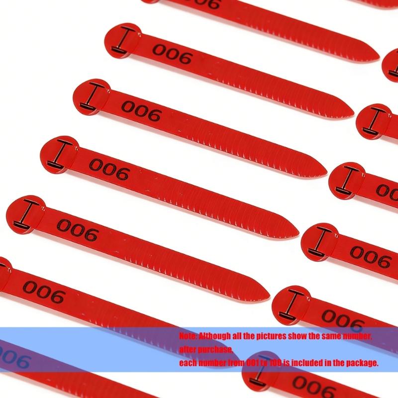 Sequential Numbered Leg Rings for Poultry 1-100 Set Waterfowl System Plastic Identification Bands for Farm Bird