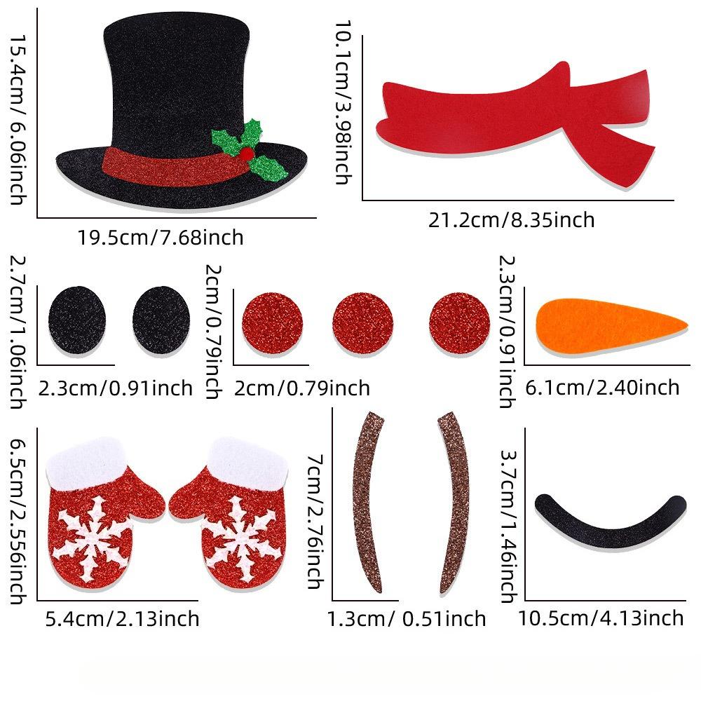 Christmas Door Stickers Felt Cloth Snowman Santa Claus Elk Wall Sticker Home Christmas Decoration New Year Window Sticker 2025