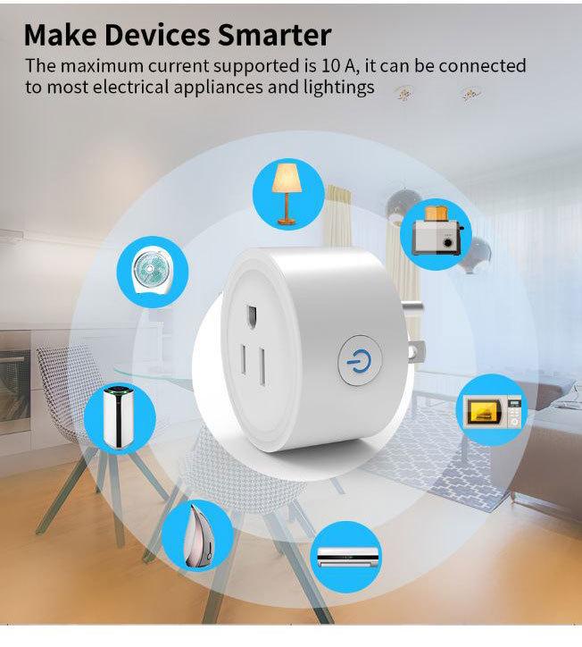 HomeKit US Standard WiFi Smart Socket 10A Switch with Voice Control and Alexa Compatibility