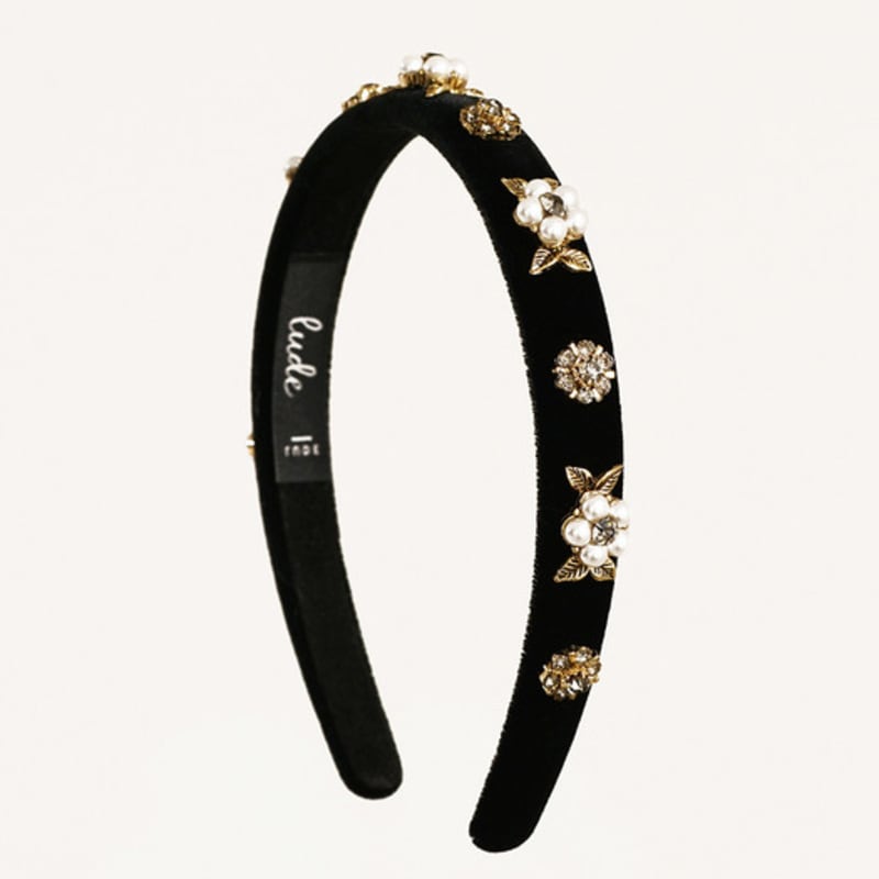 LUDE Flower Crystal Pearl Hairband