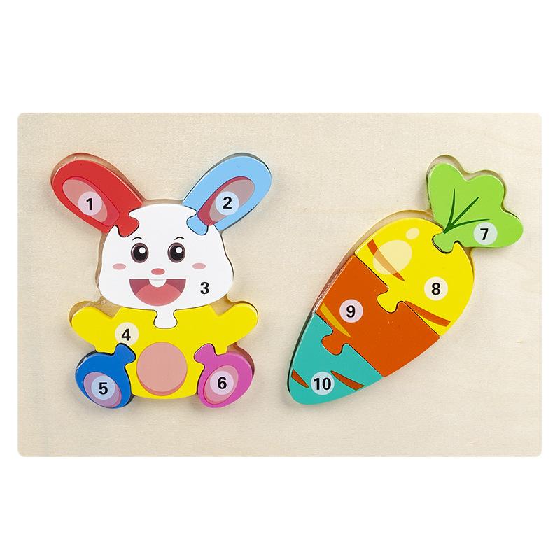 Kinder-Nahrungskette Puzzle dreidimensionales Puzzle Zuordnungsbrett Früherziehung pädagogische Holzspielzeuge