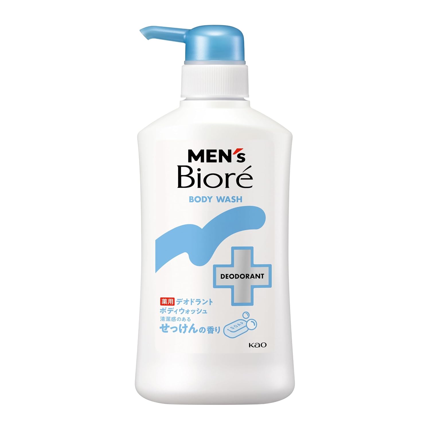 Mens Biore Medicinal Deodorant Body Wash Clean Soap Scent 420ml Odor Antibacterial Pore Cleanser Acne Quasi-Drug