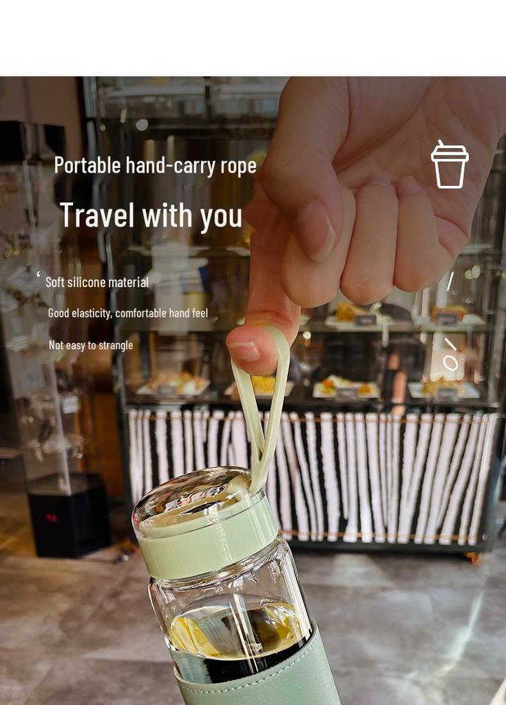 Portable Cute Glass Water Cup with Lid - Stylish Summer Tea Brewing Mug