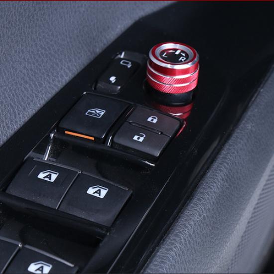 Alloy Red Rearview Mirror Adjust Knobs Ring Cover for Toyota Camry 2018-