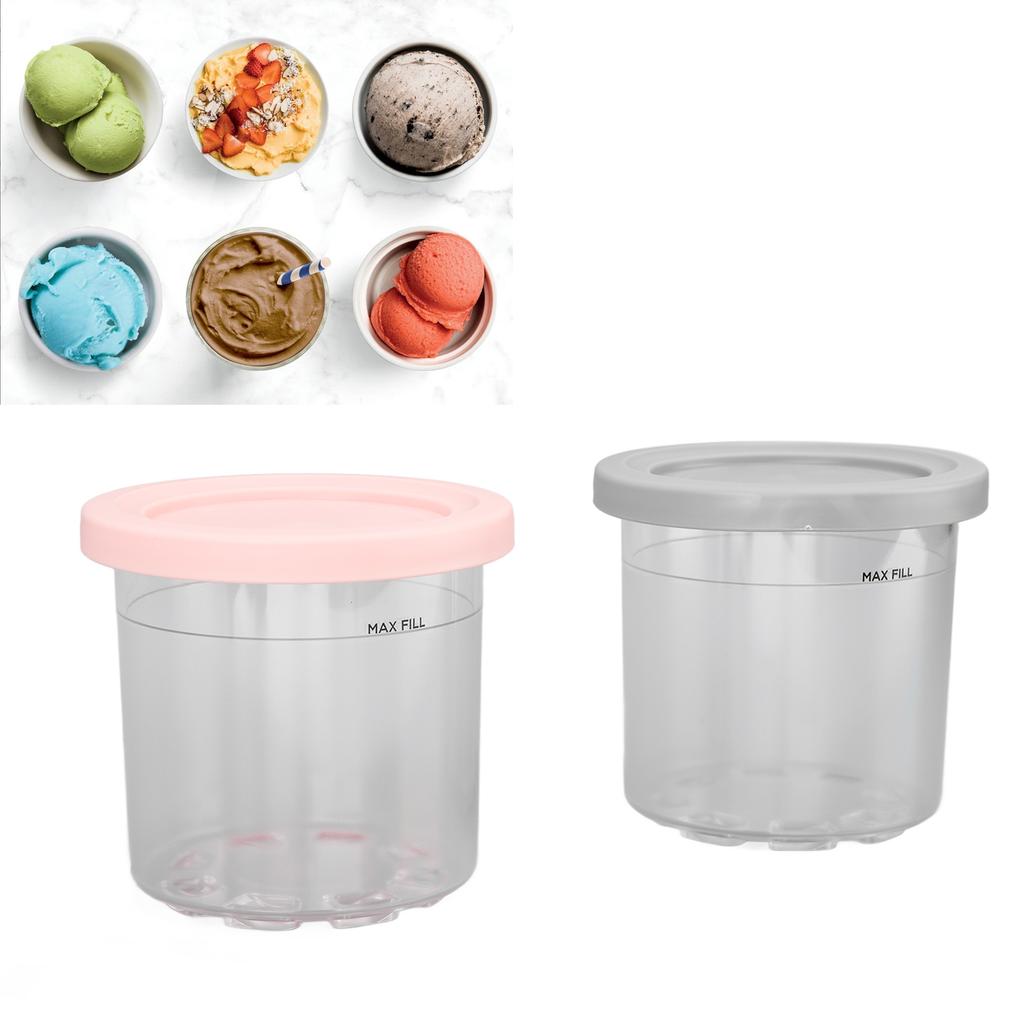 2PCS Ice Crm Pints Cup 600ml Ice Crm Container Storage Jar for   NC299AMZ NC300s