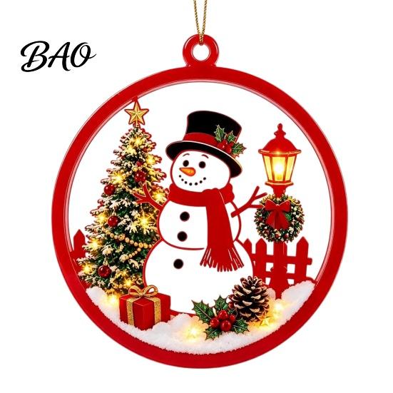 Seasonal Hanging Ornaments for Holidays 2D Flat Acrylic Christmas Ornaments, Decorative Holiday Tree Decorations Lightweight Decor Festivals